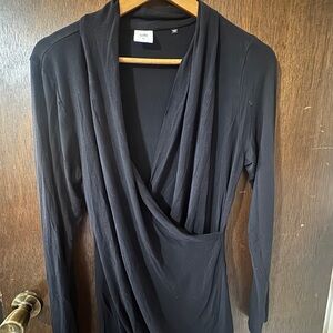 CAbi Black Wrap-Style Top